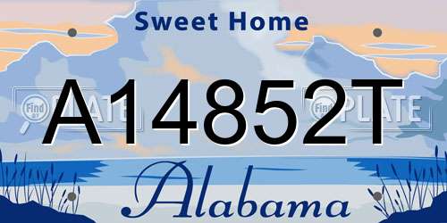 A14852T Alabama License Plate