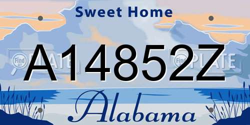 A14852Z Alabama License Plate