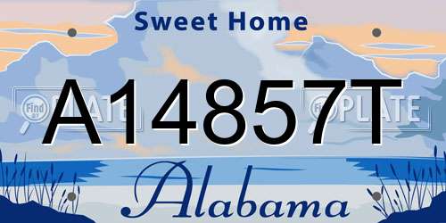 A14857T Alabama License Plate