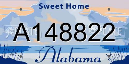 A148822 Alabama License Plate