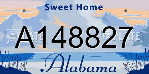 A148827 Alabama License Plate