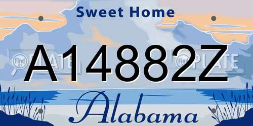 A14882Z Alabama License Plate