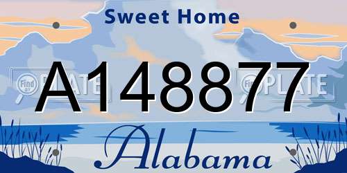 A148877 Alabama License Plate