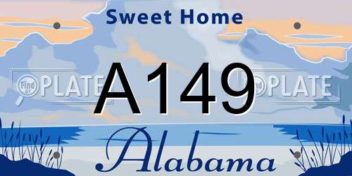 A149 Alabama License Plate