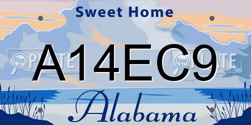A14EC9 Alabama License Plate