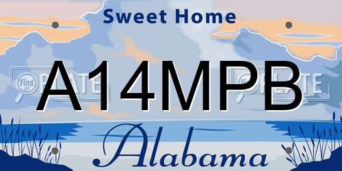 A14MPB Alabama License Plate