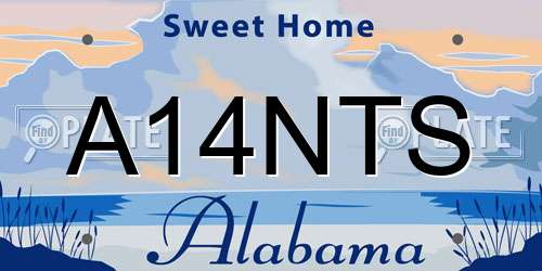 A14NTS Alabama License Plate