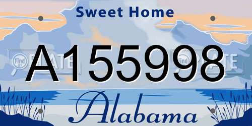 A155998 Alabama License Plate