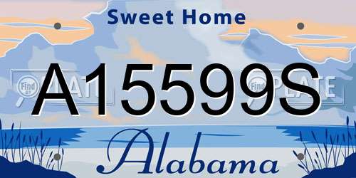 A15599S Alabama License Plate