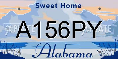 A156PY Alabama License Plate