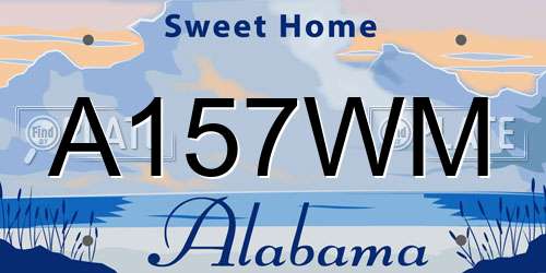 A157WM Alabama License Plate