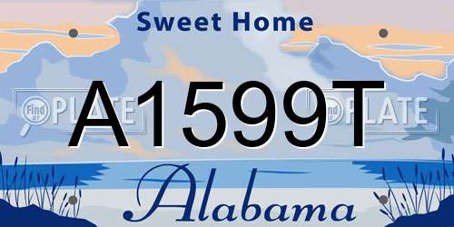 A1599T Alabama License Plate