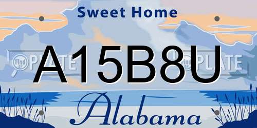 A15B8U Alabama License Plate