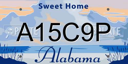 A15C9P Alabama License Plate