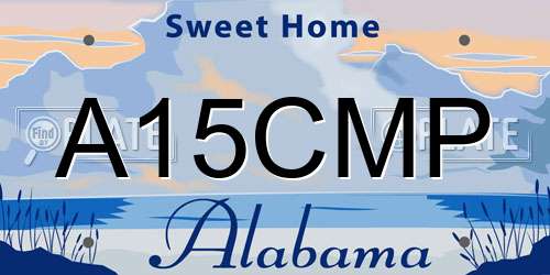 A15CMP Alabama License Plate