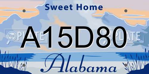 A15D80 Alabama License Plate
