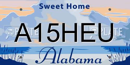 A15HEU Alabama License Plate