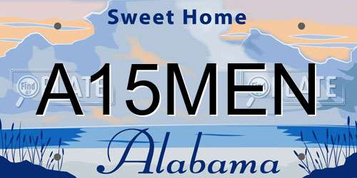 A15MEN Alabama License Plate