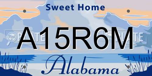 A15R6M Alabama License Plate