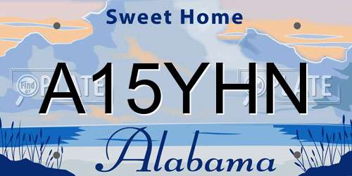 A15YHN Alabama License Plate