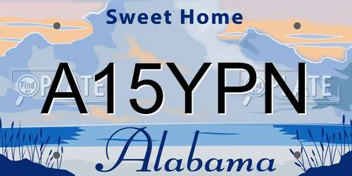 A15YPN Alabama License Plate