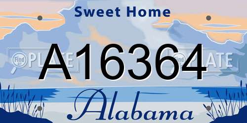 A16364 Alabama License Plate
