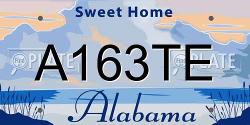 A163TE Alabama License Plate