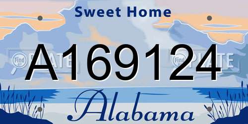 A169124 Alabama License Plate