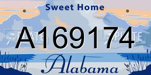 A169174 Alabama License Plate