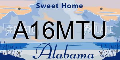 A16MTU Alabama License Plate