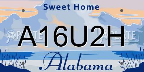 A16U2H Alabama License Plate