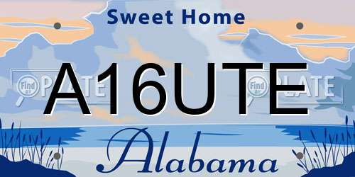 A16UTE Alabama License Plate