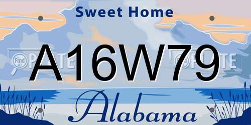 A16W79 Alabama License Plate