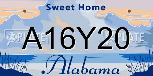 A16Y20 Alabama License Plate