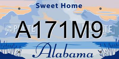 A171M9 Alabama License Plate