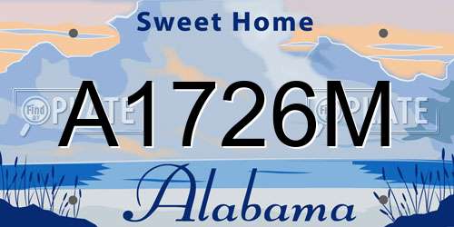 A1726M Alabama License Plate