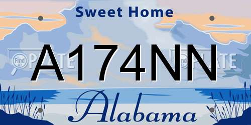A174NN Alabama License Plate