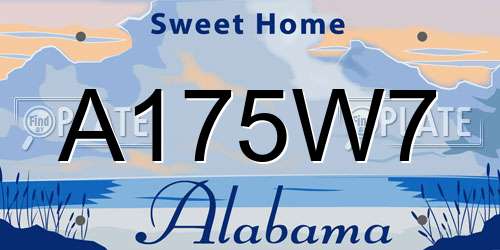 A175W7 Alabama License Plate