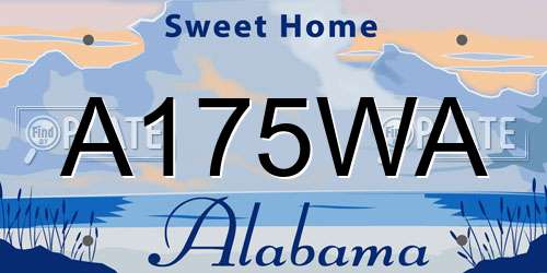 A175WA Alabama License Plate