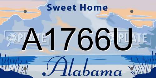 A1766U Alabama License Plate