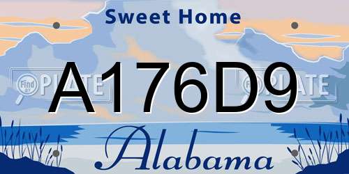 A176D9 Alabama License Plate