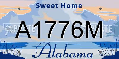 A1776M Alabama License Plate