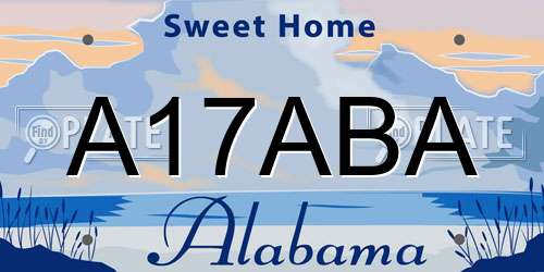A17ABA Alabama License Plate