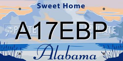 A17EBP Alabama License Plate