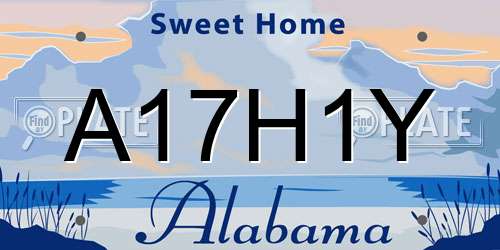 A17H1Y Alabama License Plate