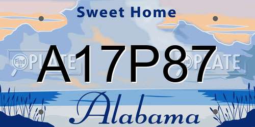 A17P87 Alabama License Plate