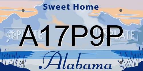 A17P9P Alabama License Plate