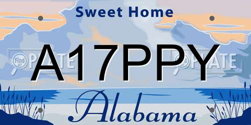A17PPY Alabama License Plate