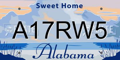 A17RW5 Alabama License Plate