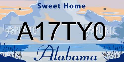 A17TY0 Alabama License Plate